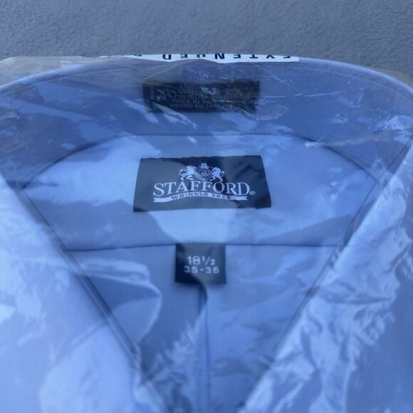 Lot of 3 NEW in Bag Stafford Wrinkle Free Dress Shirt Mens Size 18.5 35/36 - Picture 8 of 16